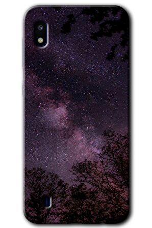 Galaxy A10 Kılıf HD Desen Baskılı Arka Kapak - Gece Galaksi 