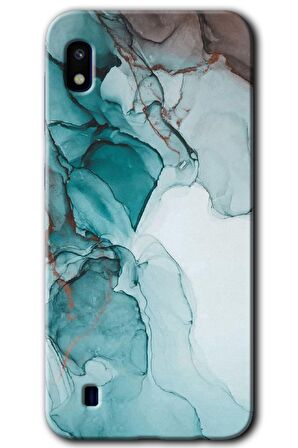 Galaxy A10 Kılıf HD Desen Baskılı Arka Kapak - Buzul Mermer 
