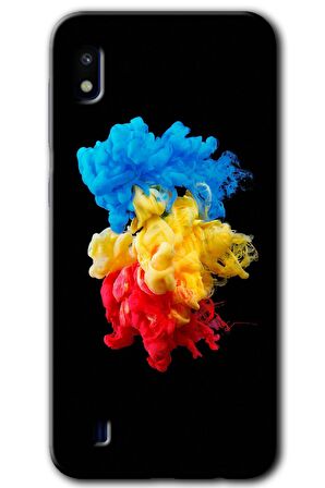 Galaxy A10 Kılıf HD Desen Baskılı Arka Kapak - Black 1 