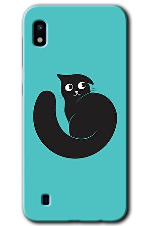 Galaxy A10 Kılıf HD Desen Baskılı Arka Kapak - Cat Vector 