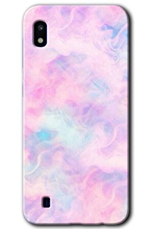Galaxy A10 Kılıf HD Desen Baskılı Arka Kapak - Pembe-Duman 