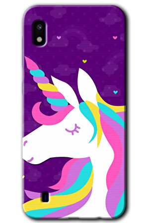 Galaxy A10 Kılıf HD Desen Baskılı Arka Kapak - Unicorn Sleep 