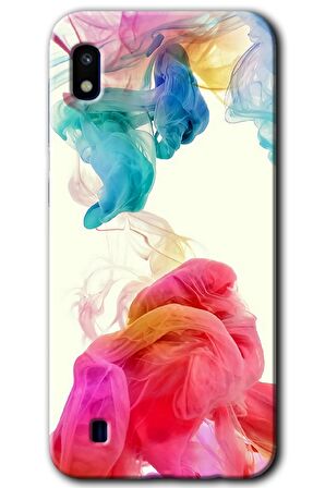 Galaxy A10 Kılıf HD Desen Baskılı Arka Kapak - Gökkuşağı Color 