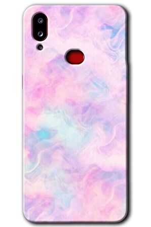 Galaxy A10s Kılıf HD Desen Baskılı Arka Kapak - Pembe-Duman 