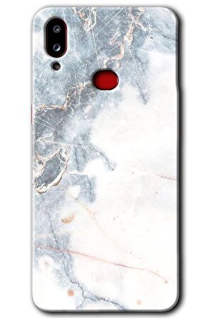 Galaxy A10s Kılıf HD Desen Baskılı Arka Kapak - White Marble 