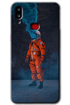 Galaxy A10s Kılıf HD Desen Baskılı Arka Kapak - Smoke Astronot 