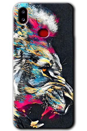Galaxy A10s Kılıf HD Desen Baskılı Arka Kapak - Colorfull Aslan 