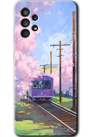 Galaxy A13 Kılıf HD Desen Baskılı Arka Kapak - Rails Paint 