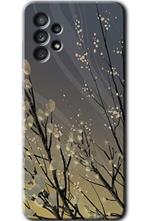 Galaxy A13 Kılıf HD Desen Baskılı Arka Kapak - Branches Flowers 