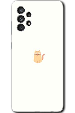 Galaxy A13 Kılıf HD Desen Baskılı Arka Kapak - Cat Minimalism 