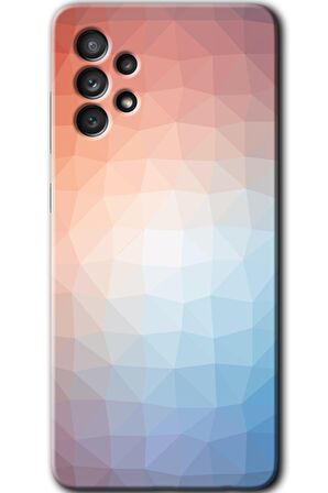 Galaxy A13 Kılıf HD Desen Baskılı Arka Kapak - Polygon Graident 3 