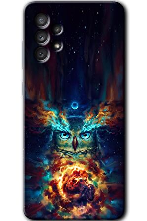 Galaxy A13 Kılıf HD Desen Baskılı Arka Kapak - Ballı Baykuş 