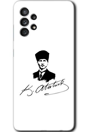 Galaxy A13 Kılıf HD Desen Baskılı Arka Kapak - Kemal Atatürk İmza 