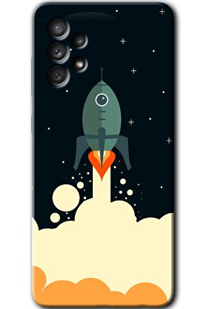 Galaxy A13 Kılıf HD Desen Baskılı Arka Kapak - Space Smoke 