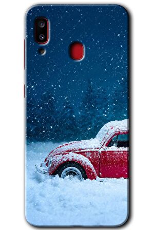 Galaxy A20 Kılıf HD Desen Baskılı Arka Kapak - Karlı Vosvos 