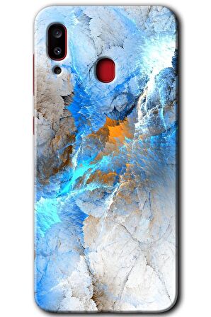 Galaxy A20 Kılıf HD Desen Baskılı Arka Kapak - Mavi Buzul 