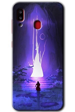 Galaxy A20 Kılıf HD Desen Baskılı Arka Kapak - Wanderer Silhouette 