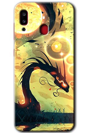 Galaxy A20 Kılıf HD Desen Baskılı Arka Kapak - Digital Dragon 
