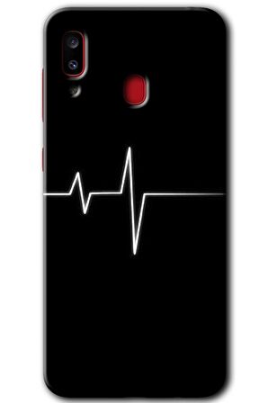 Galaxy A20 Kılıf HD Desen Baskılı Arka Kapak - Heart Rytm 