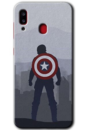 Galaxy A20 Kılıf HD Desen Baskılı Arka Kapak - Captain Avenger 