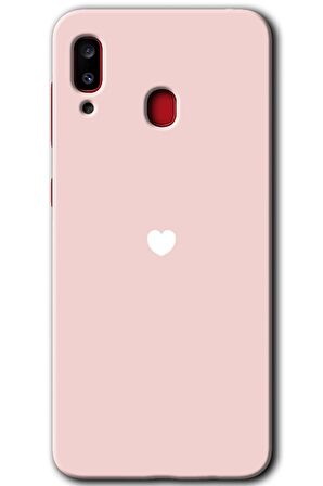 Galaxy A20 Kılıf HD Desen Baskılı Arka Kapak - Sade Kalp 