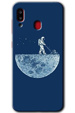 Galaxy A20 Kılıf HD Desen Baskılı Arka Kapak - Uzay İşçisi 