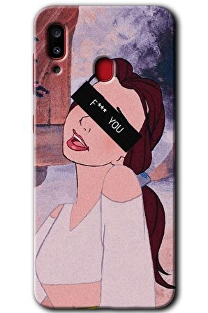 Galaxy A20 Kılıf HD Desen Baskılı Arka Kapak - Bad Girl 