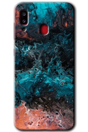 Galaxy A20 Kılıf HD Desen Baskılı Arka Kapak - Liquid Colorfull 