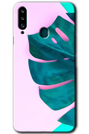 Galaxy A20s Kılıf HD Desen Baskılı Arka Kapak - 3D Yaprak 
