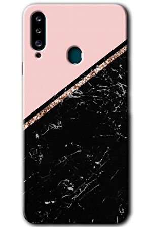 Galaxy A20s Kılıf HD Desen Baskılı Arka Kapak - Yarım Mermer 