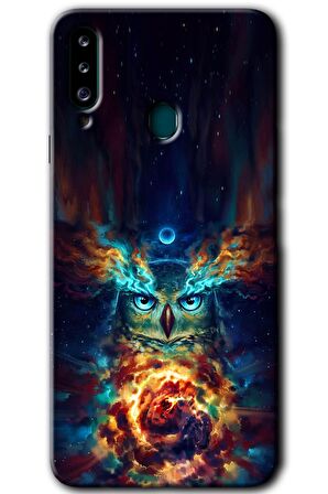 Galaxy A20s Kılıf HD Desen Baskılı Arka Kapak - Ballı Baykuş 