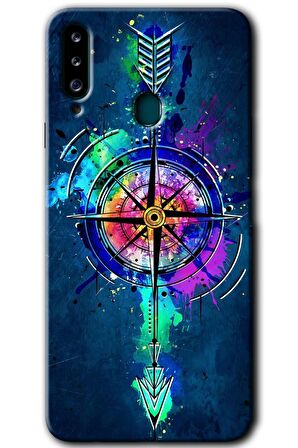 Galaxy A20s Kılıf HD Desen Baskılı Arka Kapak - Gizemli Pusula 