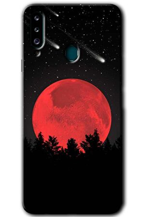 Galaxy A20s Kılıf HD Desen Baskılı Arka Kapak - Kanlı Ay 