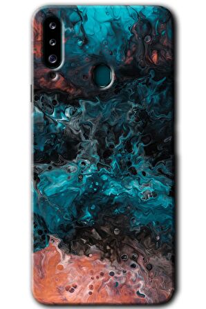 Galaxy A20s Kılıf HD Desen Baskılı Arka Kapak - Liquid Colorfull 