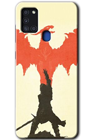 Galaxy A21s Kılıf HD Desen Baskılı Arka Kapak - Dragon Hunter 1 