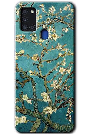 Galaxy A21s Kılıf HD Desen Baskılı Arka Kapak - Almond Blossom 
