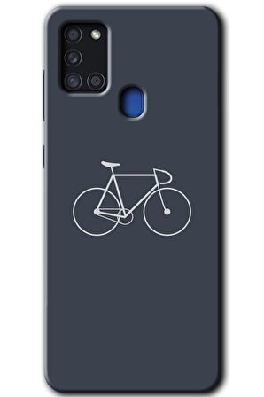 Galaxy A21s Kılıf HD Desen Baskılı Arka Kapak - Bike 
