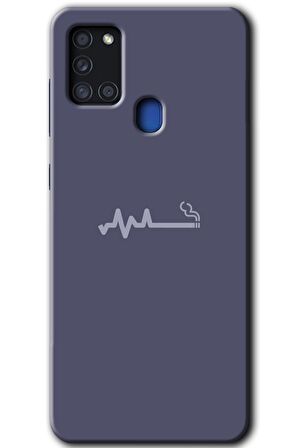 Galaxy A21s Kılıf HD Desen Baskılı Arka Kapak - Sigara Zararlıdır 