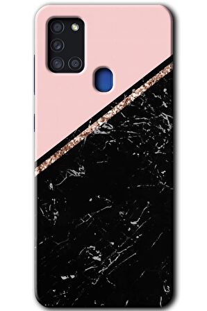 Galaxy A21s Kılıf HD Desen Baskılı Arka Kapak - Yarım Mermer 