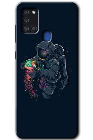 Galaxy A21s Kılıf HD Desen Baskılı Arka Kapak - Astronot Kıyafeti 