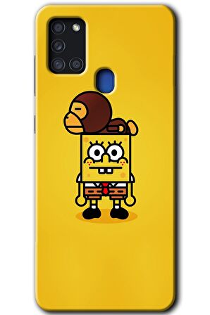 Galaxy A21s Kılıf HD Desen Baskılı Arka Kapak - Sünger Bob 