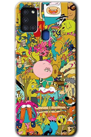 Galaxy A21s Kılıf HD Desen Baskılı Arka Kapak - Süper Çizgi Kahramanlar 2 
