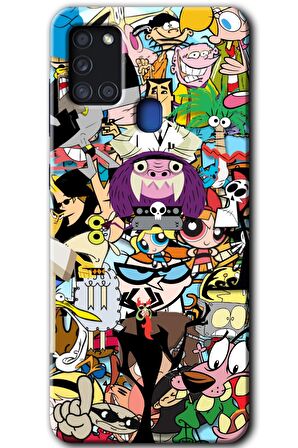 Galaxy A21s Kılıf HD Desen Baskılı Arka Kapak - Süper Çizgi Kahramanlar 