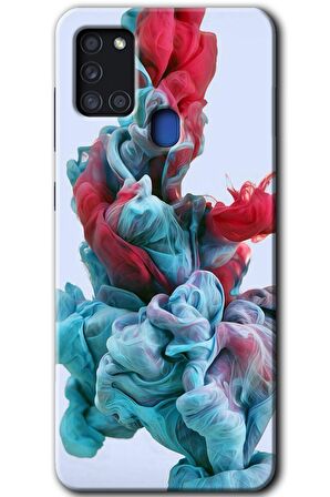 Galaxy A21s Kılıf HD Desen Baskılı Arka Kapak - Renkli Karışım 