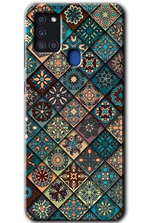 Galaxy A21s Kılıf HD Desen Baskılı Arka Kapak - Mandala Desen 