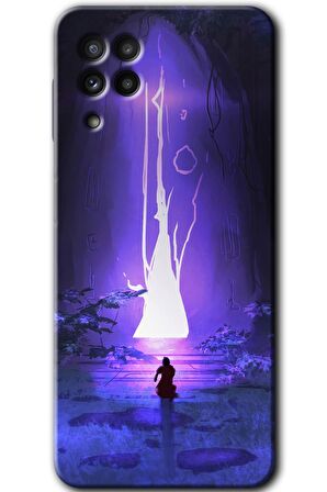 Galaxy A22 Kılıf HD Desen Baskılı Arka Kapak - Wanderer Silhouette 