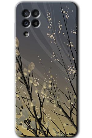 Galaxy A22 Kılıf HD Desen Baskılı Arka Kapak - Branches Flowers 