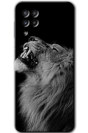 Galaxy A22 Kılıf HD Desen Baskılı Arka Kapak - Lion 
