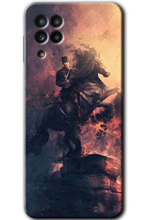 Galaxy A22 Kılıf HD Desen Baskılı Arka Kapak - Atatürk Portre 