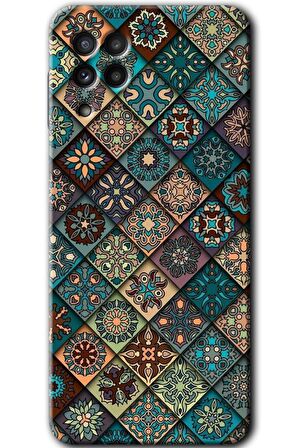Galaxy A22 Kılıf HD Desen Baskılı Arka Kapak - Mandala Desen 